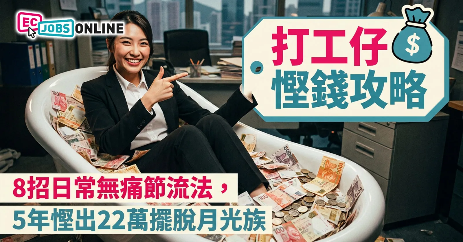 【打工仔慳錢攻略】8招日常無痛節流法，5年慳出22萬擺脫月光族