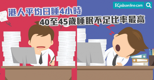 【睡眠債】港人平均日睡4小時  40至45歲睡眠不足比率最高